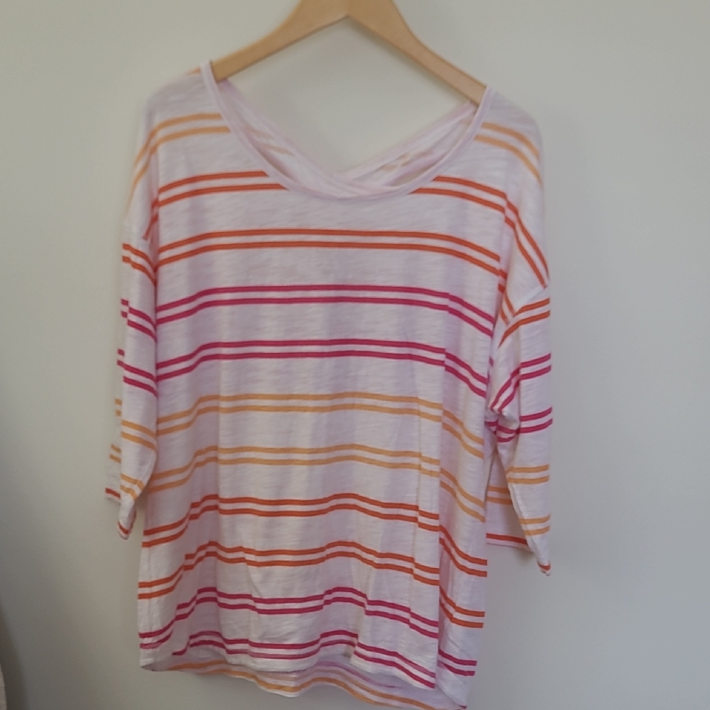 Talbots Multicolor Striped Top 2x